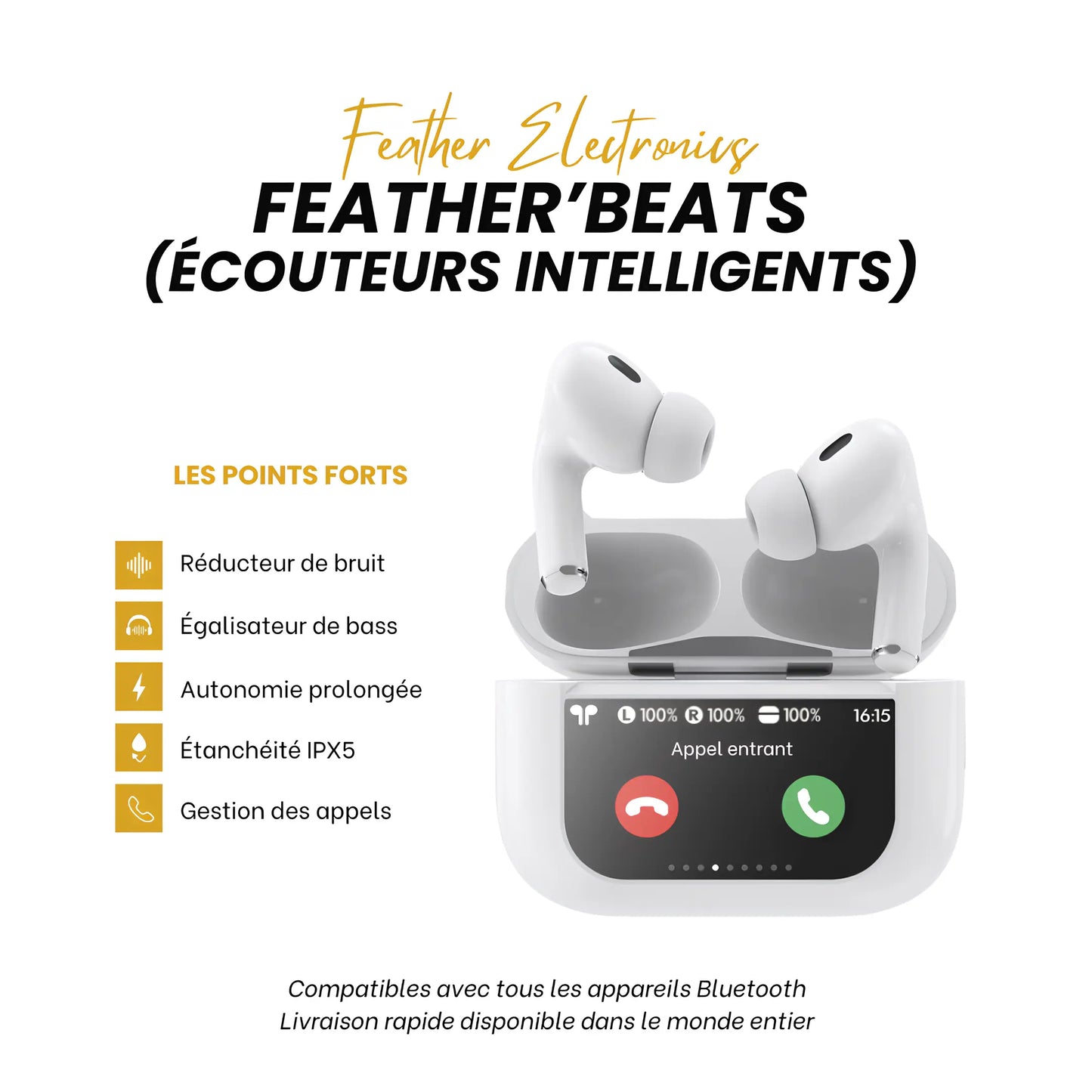 Écouteurs Feather'Beats Ma boutique